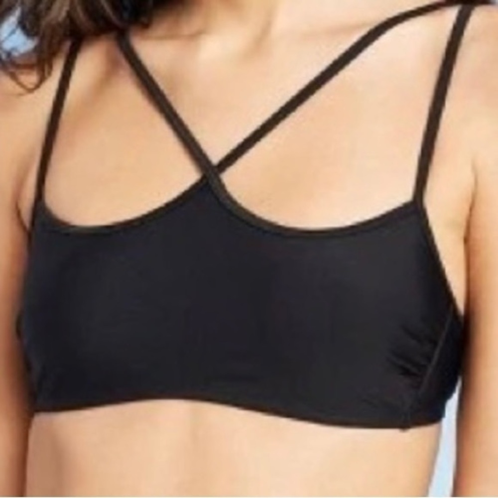 Xhilaration - Juniors' Strappy Bralette Bikini Top - Black - Meduim (4-6)
